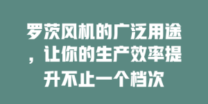 罗茨风机的广泛用途，让你的生产效率提升不止一个档次