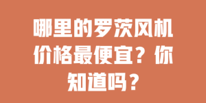 哪里的罗茨风机价格最便宜？你知道吗？