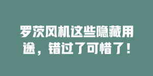 罗茨风机这些隐藏用途，错过了可惜了！